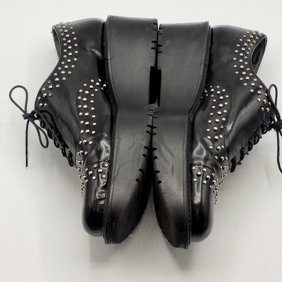 Stuart Weitzman Zealous Studded Platform Loafer Jet Mirror Black. Size 9.5 M - Picture 7 of 16